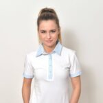 Dámská polokošile bílá, světlemodrý límeček