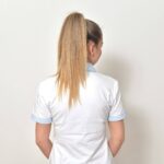 Dámská polokošile bílá, světlemodrý límeček