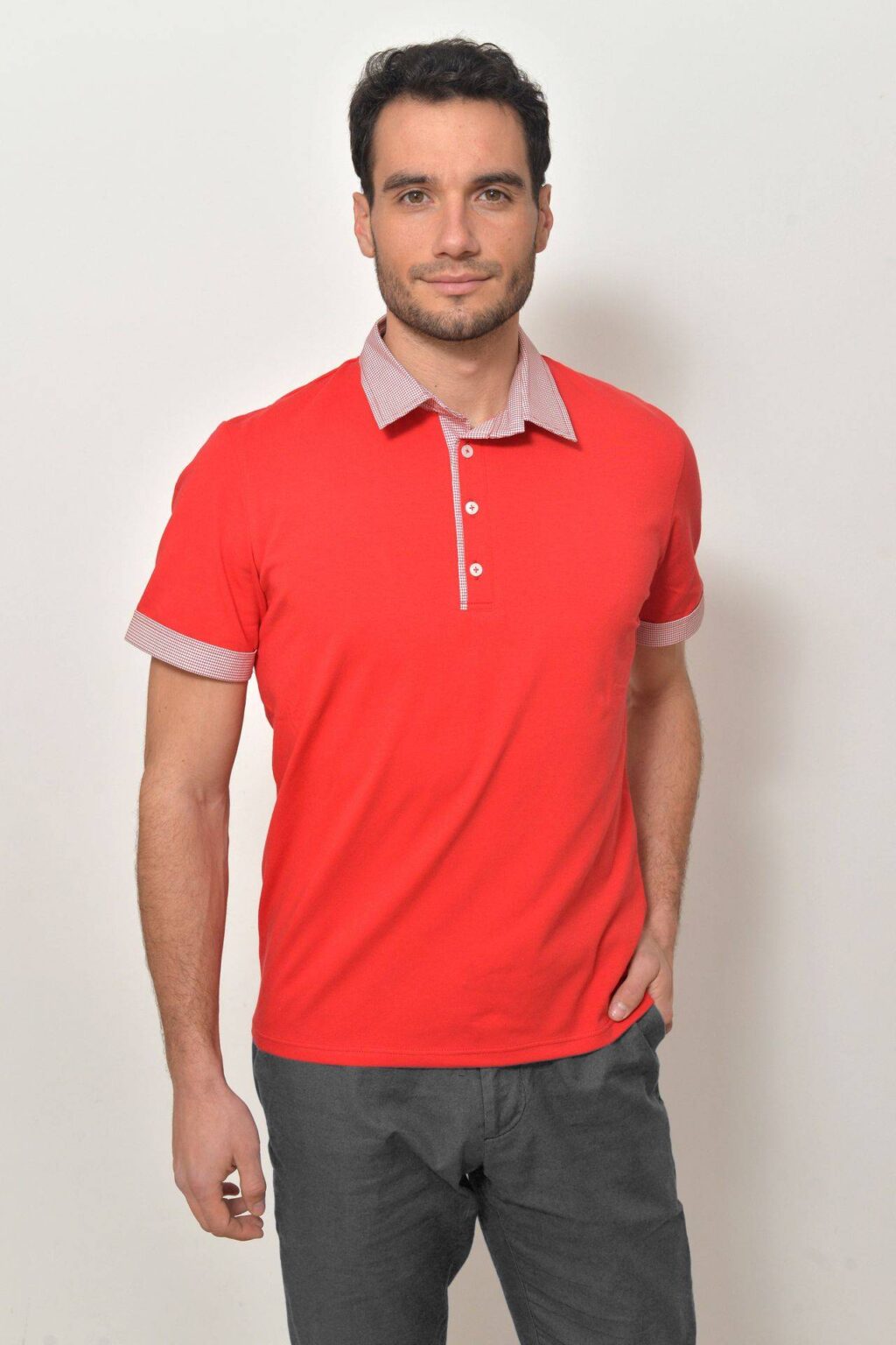 Pánská polokošile červená