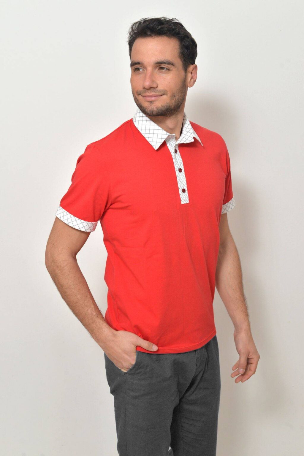 Pánská polokošile červená