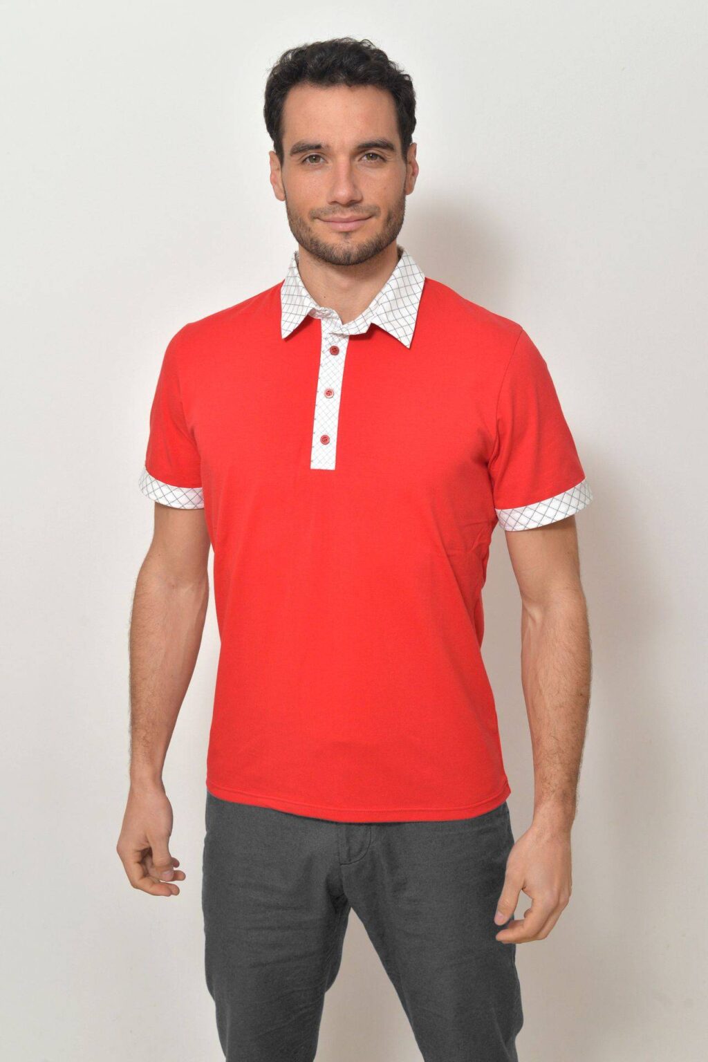 Pánská polokošile červená