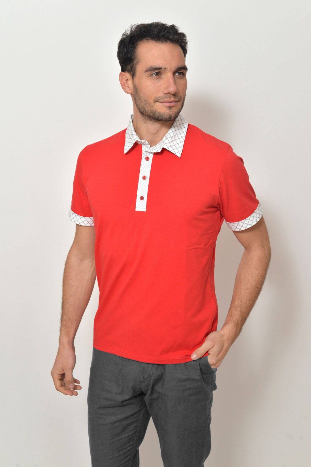 Pánská polokošile červená