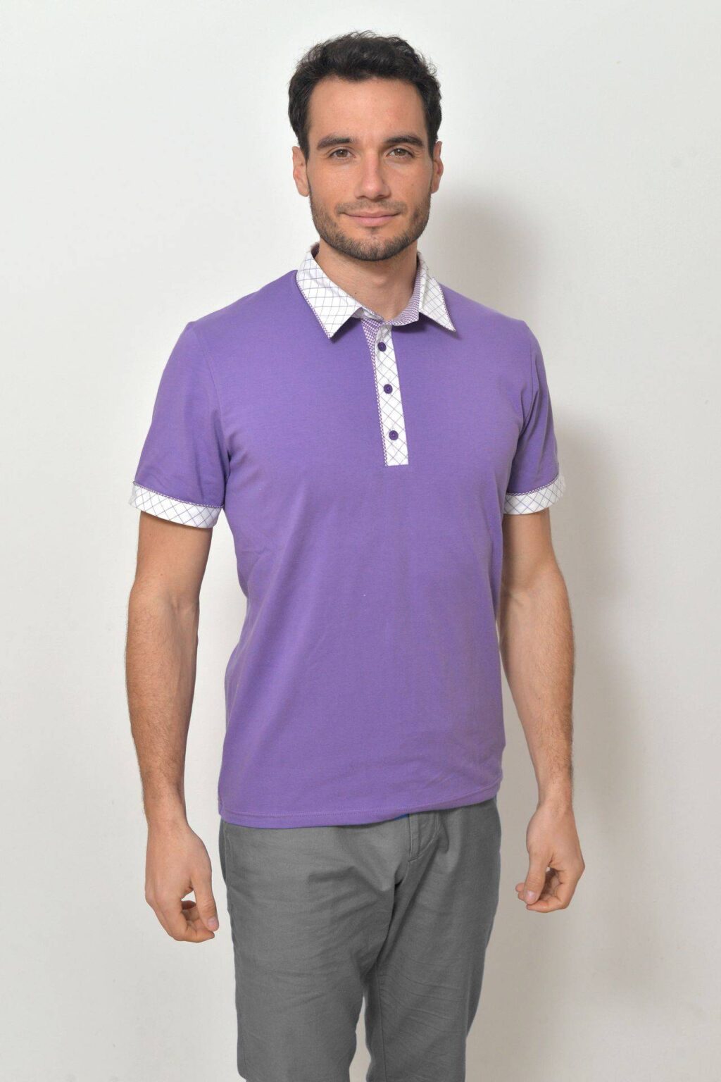 Pánská polokošile světle fialová