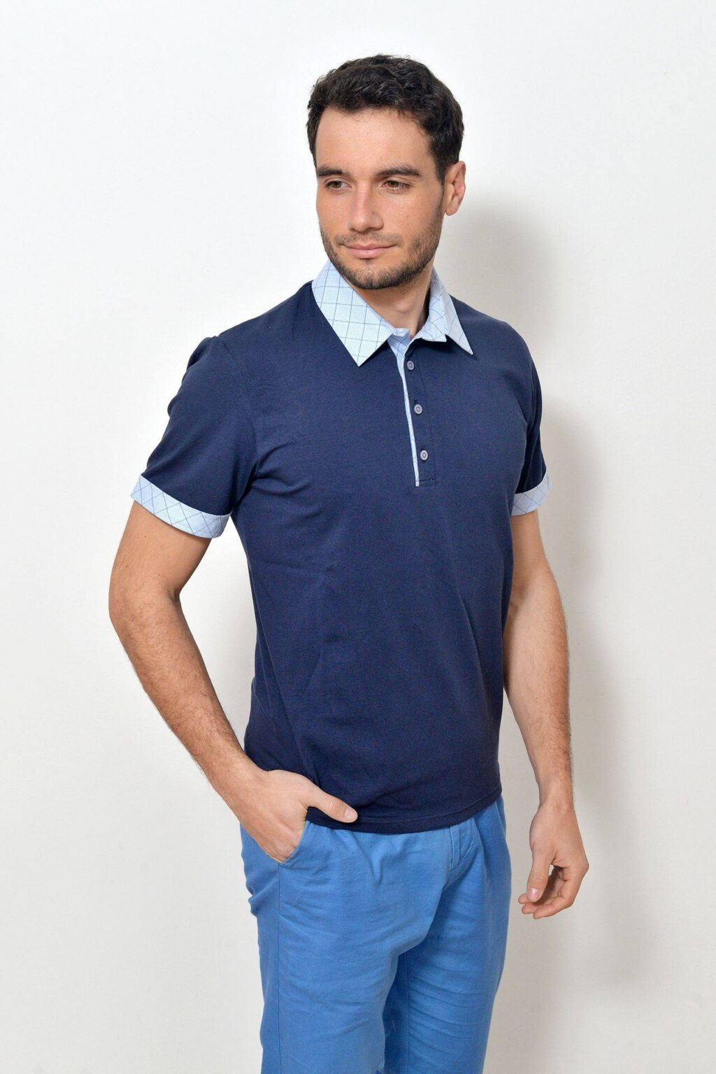 Pánská polokošile tmavě modrá