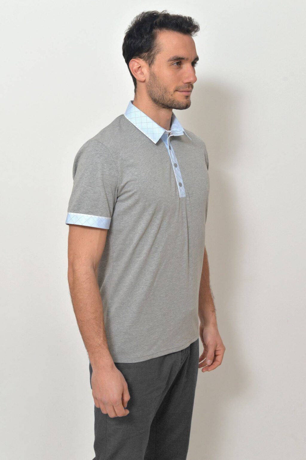 Pánská polokošile světle šedá