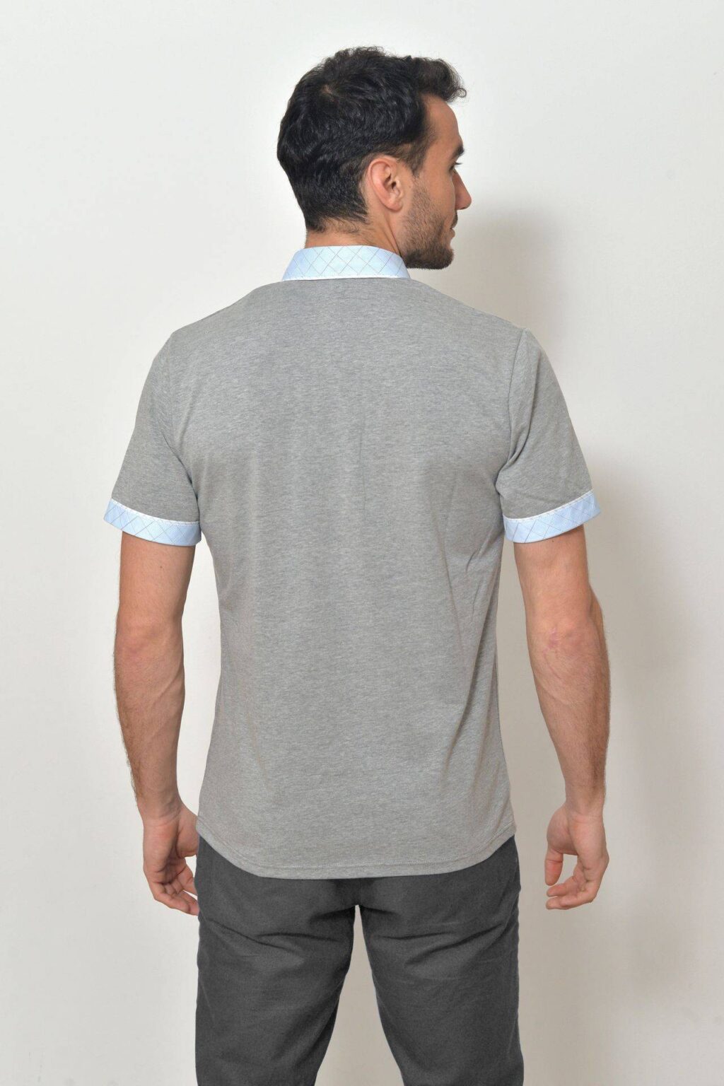 Pánská polokošile světle šedá