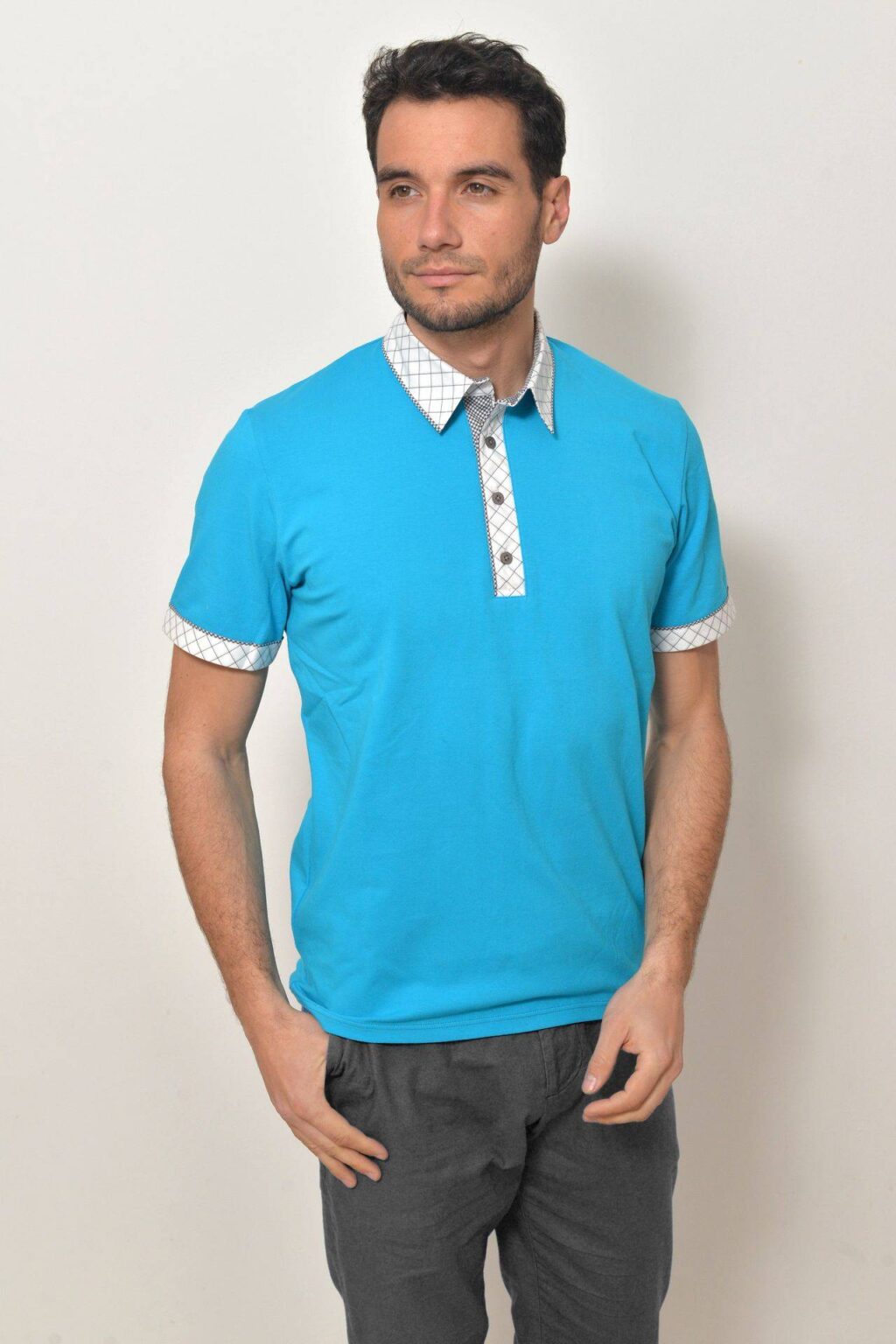Pánská polokošile tyrkysová