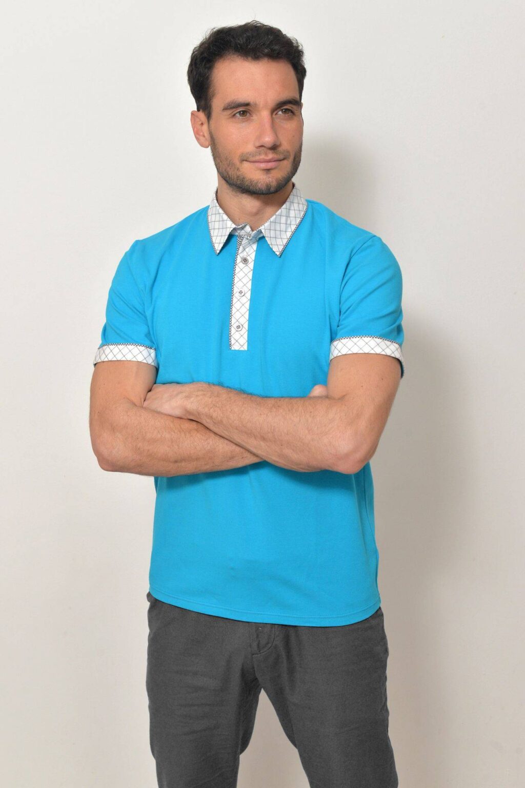 Pánská polokošile tyrkysová