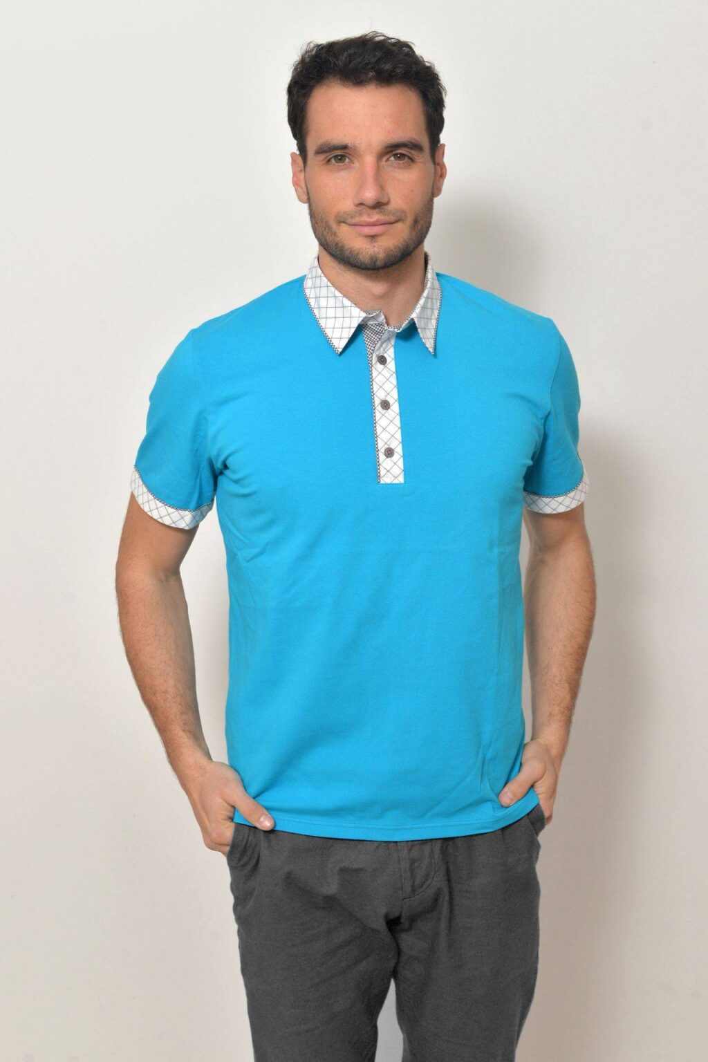 Pánská polokošile tyrkysová