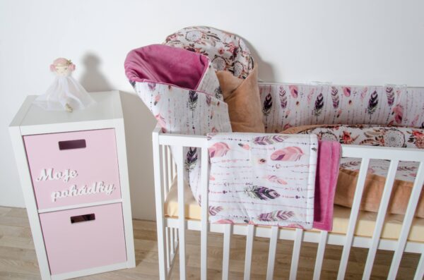 Oboustranné hnízdečko a rychlozavinovačka - vzor lapače snů, béžový samet