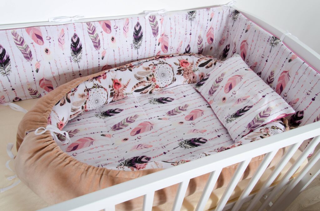 Oboustranné hnízdečko - vzor lapače snů, béžový samet