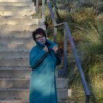 Zimní tyrkysový softhellový oversize kabát na patenty