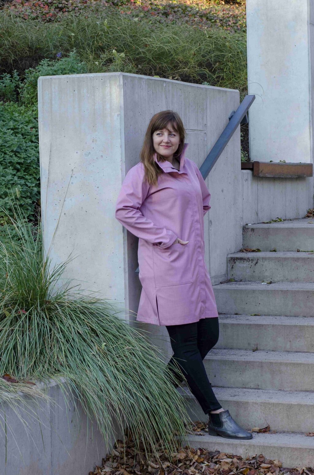 Růžový kabát ze softshellu na zip