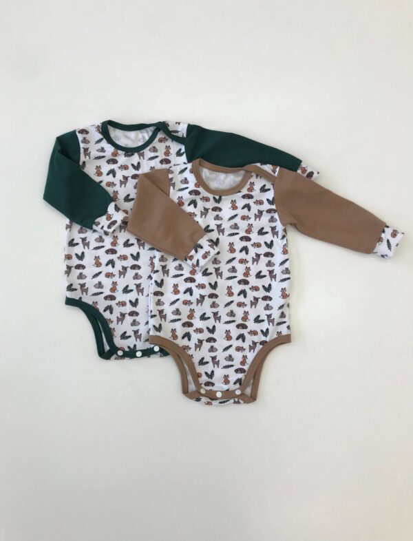 Body s dlouhým rukávem sada 2ks - vzor les