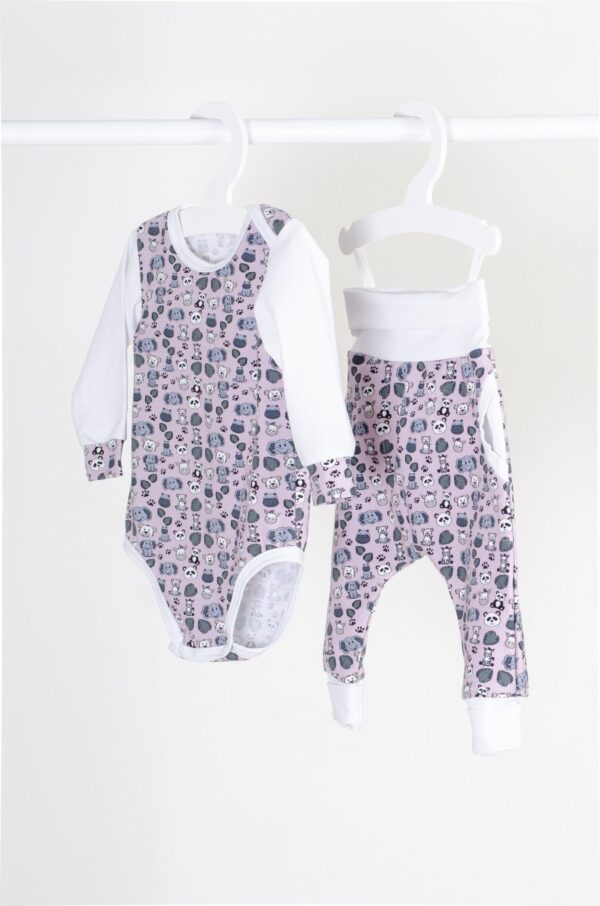 Set body s baggy - vzor zvířátka