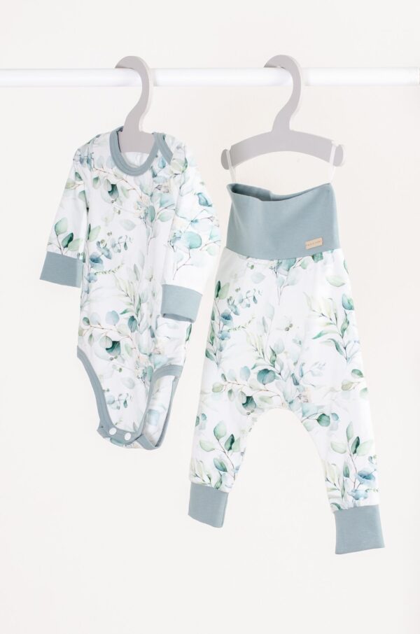 Set body a baggy - vzor eukalypt