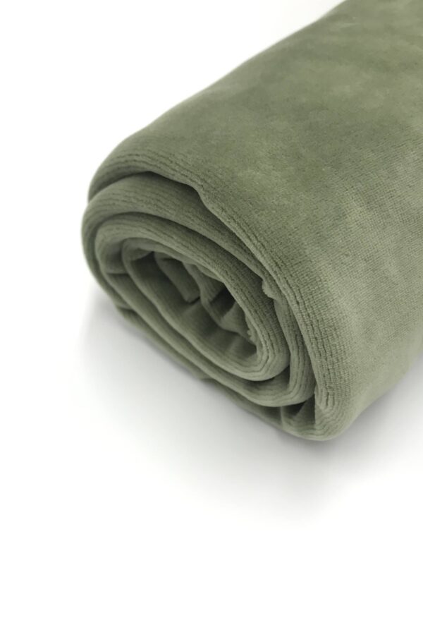 Sametové napínací prostěradlo - khaki