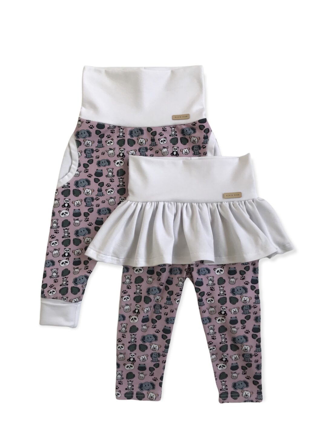 Set baggy a legíny se sukní - vzor zvířátka