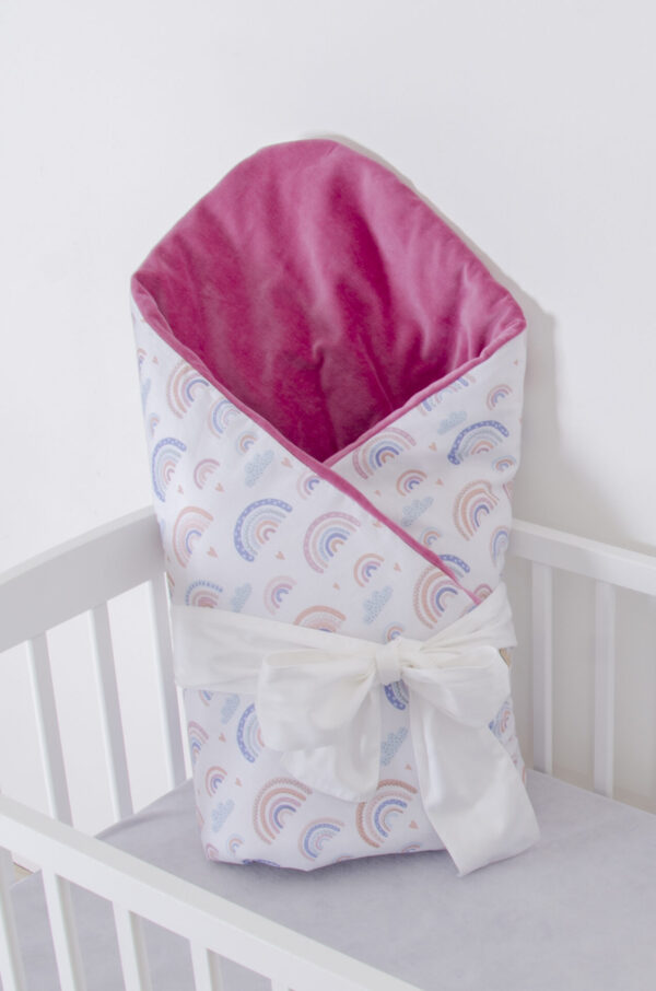 Rychlozavinovačka - vzor duhy a růžovofialový samet